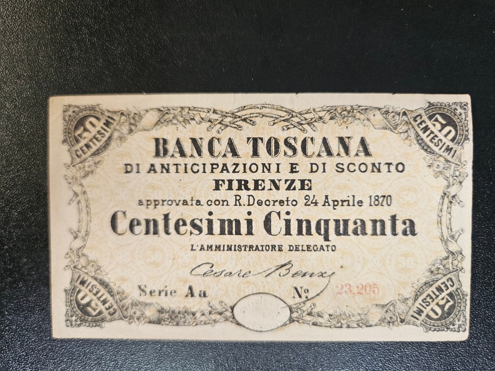 Italië, Italiaanse Staten Banca Toscana 1870 zf+, Verzenden, Italië, Los biljet