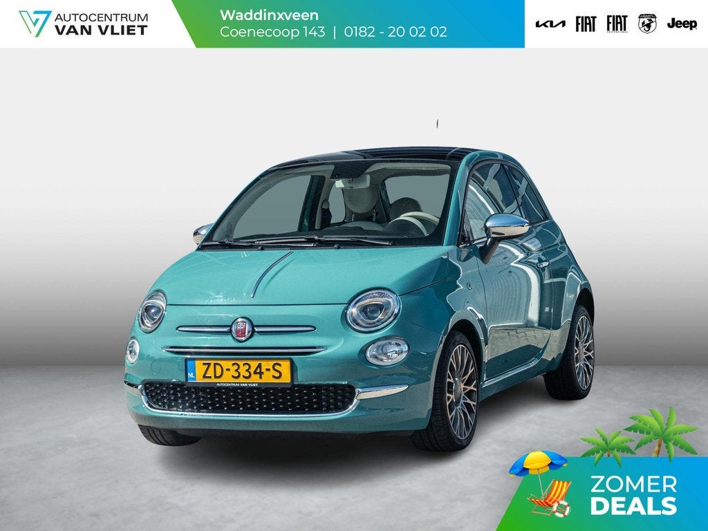Fiat 500 TwinAir Turbo Anniversario | Airco | Cruise | PDC |, Auto's, Voorwielaandrijving, Stof, Gebruikt, Met garantie (alle)