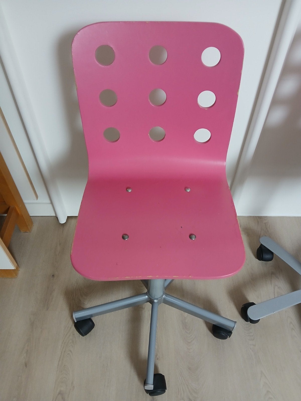 roze Ikea kinder bureaustoel met wieltjes, Ophalen, Gebruikt, Roze