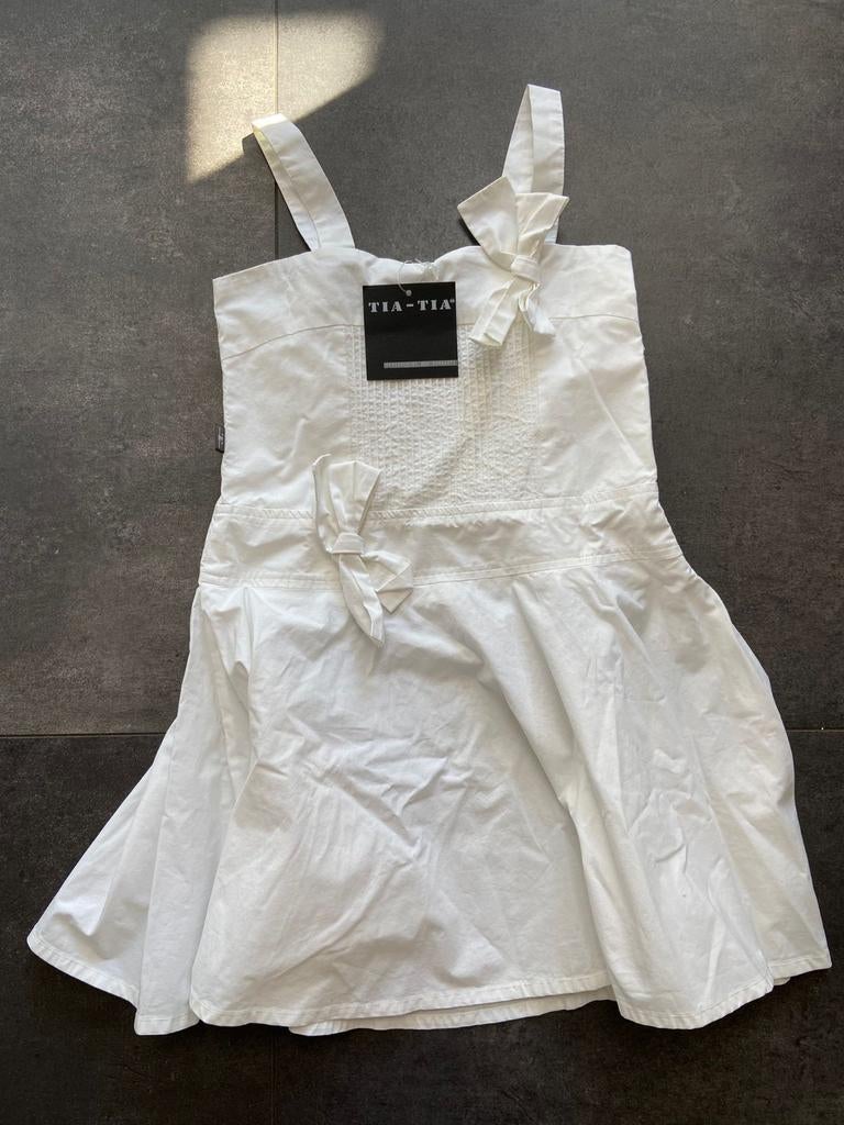 Wit jurkje (maat 7 & 9) Tia-Tia * NIEUW*, Kinderen en Baby's, Kinderkleding | Maat 122, Ophalen of Verzenden, Nieuw, Meisje, Jurk of Rok