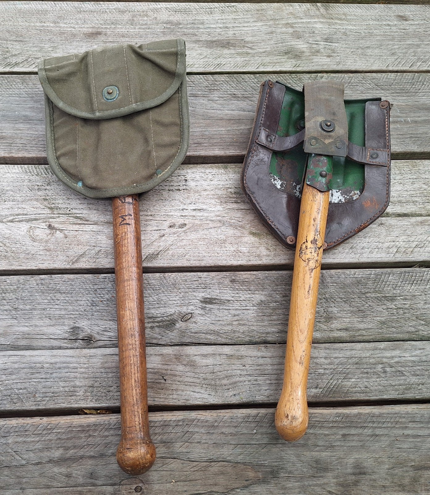 Vintage legerschep/pioniersschep, twee stuks., Verzamelen, Ophalen of Verzenden, Nederland