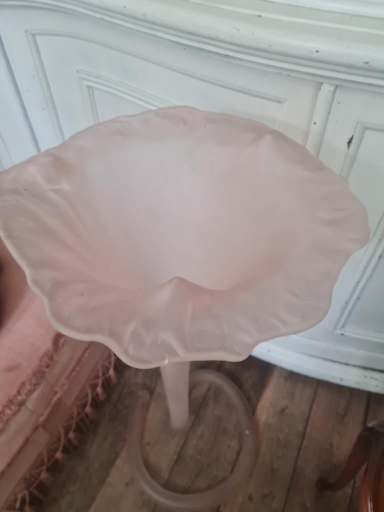 xl kelkvaas dun roze glas 75 cm hoog, Ophalen
