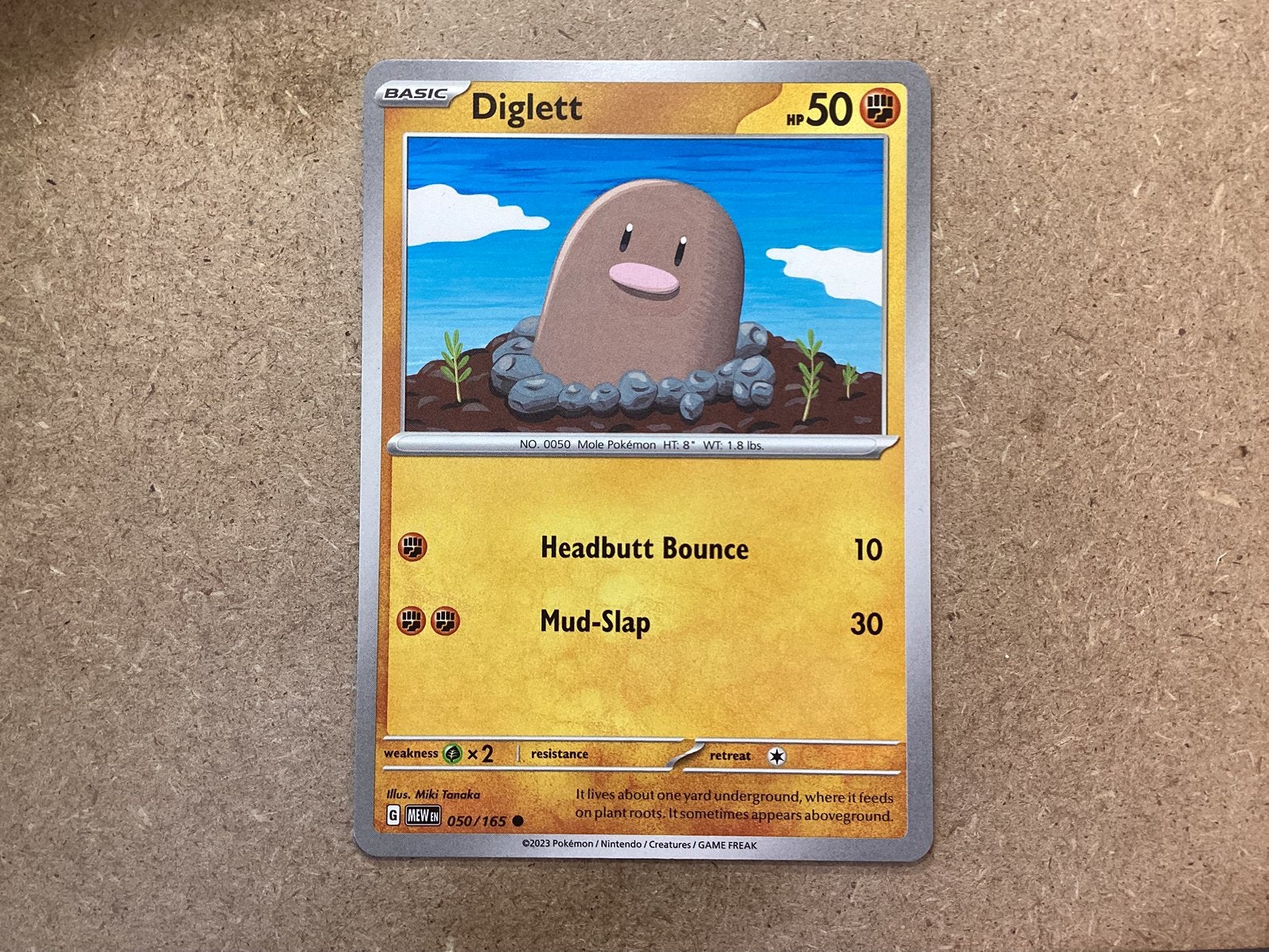 1x Diglett [MEW 050/165] (Near Mint), Ophalen of Verzenden, Zo goed als nieuw, Losse kaart