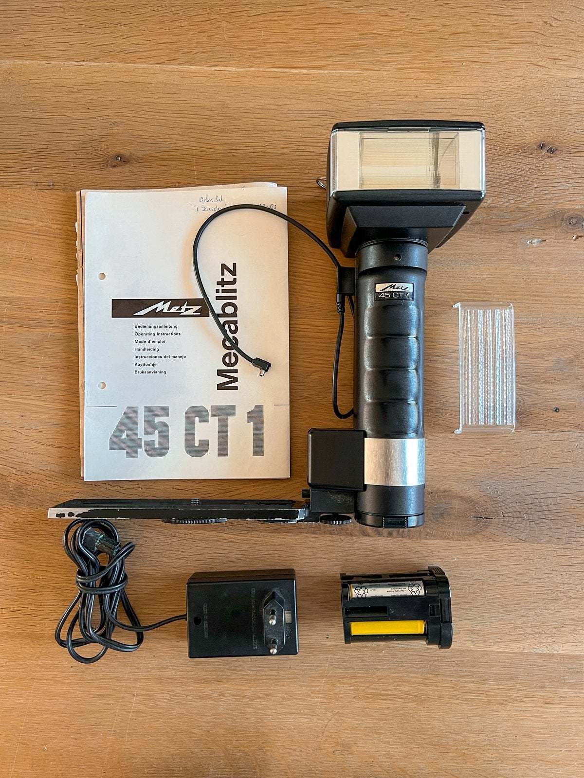 Metz Mecablitz 45 CT-1 flitser + accessoires, Audio, Tv en Foto, Fotografie | Flitsers, Gebruikt, Ophalen of Verzenden, Draadloos