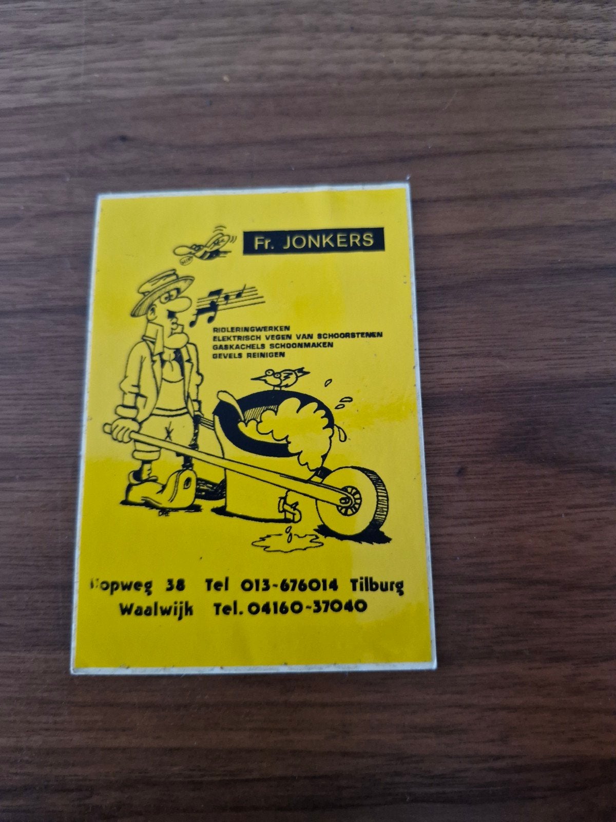 8887 Fr. Jonkers Sticker - Riolering & Schoorsteenveger, Ophalen of Verzenden, Nieuw, Bedrijf of Vereniging