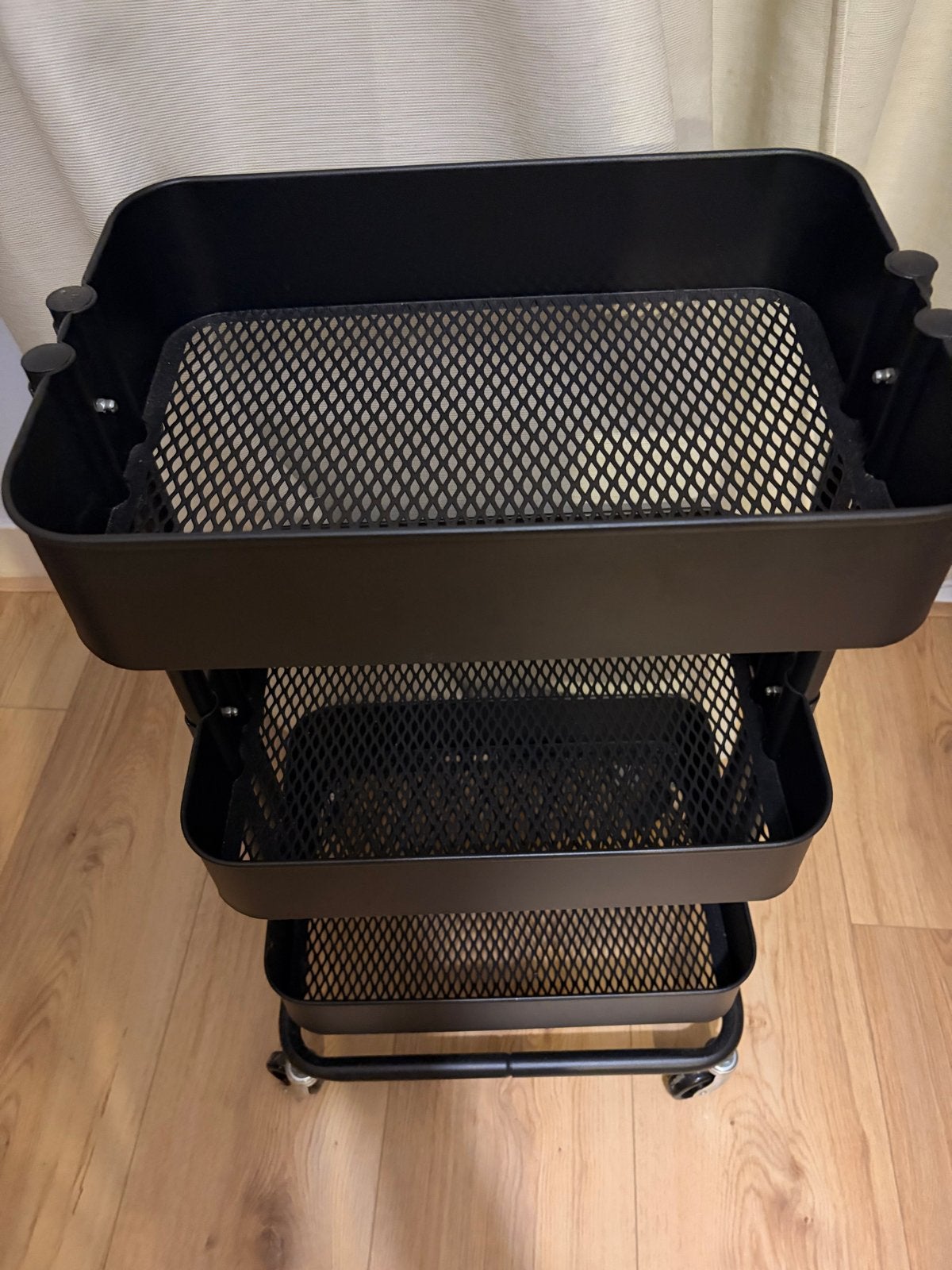 IKEA Raskog Trolley - Zwart, 35x45x77 cm, Ophalen, Gebruikt