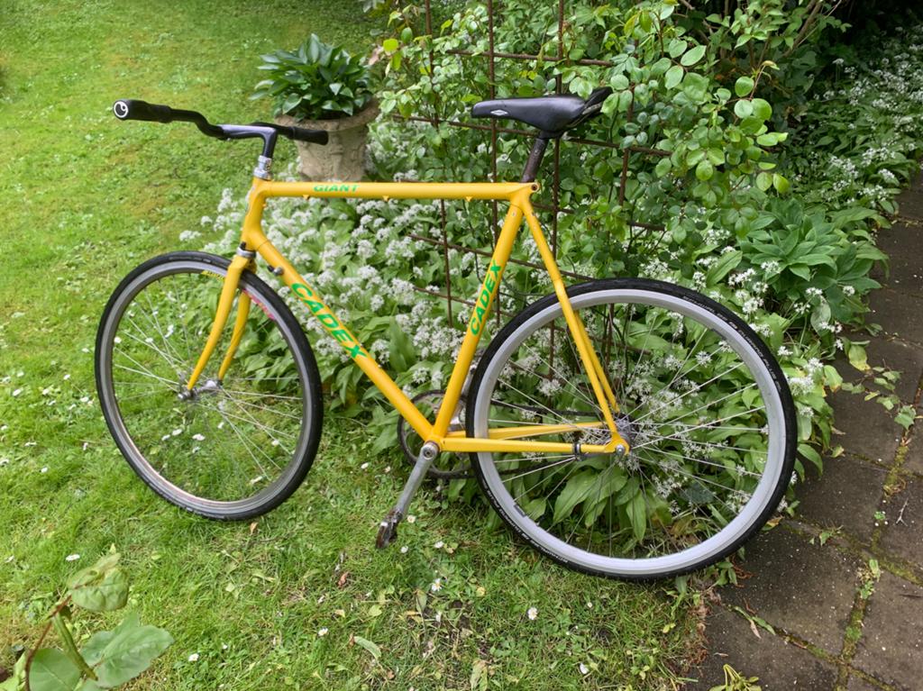 Giant Cadex Single Speed Baanfiets - Gele Beater Bike, Fietsen en Brommers, Ophalen, Gebruikt, Heren, Aluminium