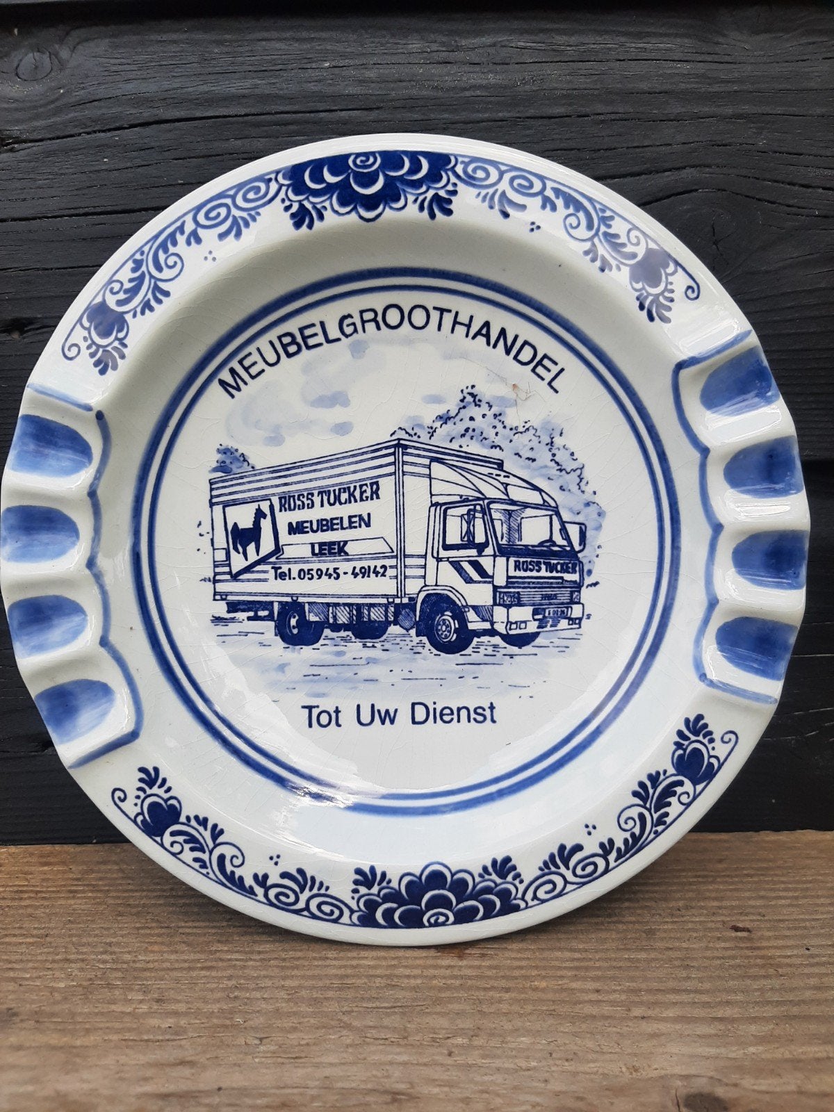 Delfts Blauw Asbak - (Meubelgroothandel Ross Tucker / Leek), Ophalen of Verzenden, Asbak