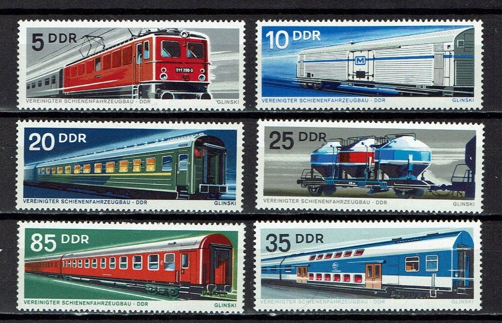 postzegels treinen DDR Michel 1844/49, Ophalen of Verzenden, Postfris, Treinen