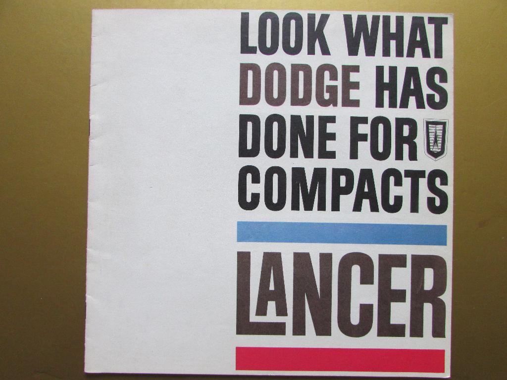 1961 Dodge Lancer brochure, Engels, Ophalen of Verzenden, Zo goed als nieuw, Overige merken