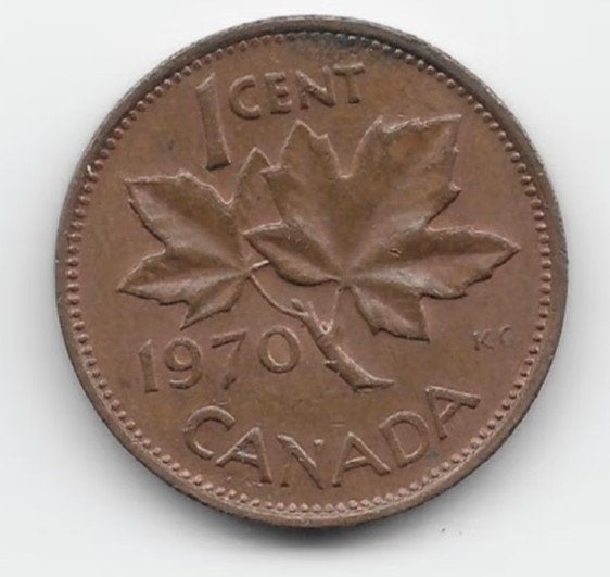 Canada 1 cent 1970 KM# 59.1, Verzenden, Noord-Amerika, Losse munt