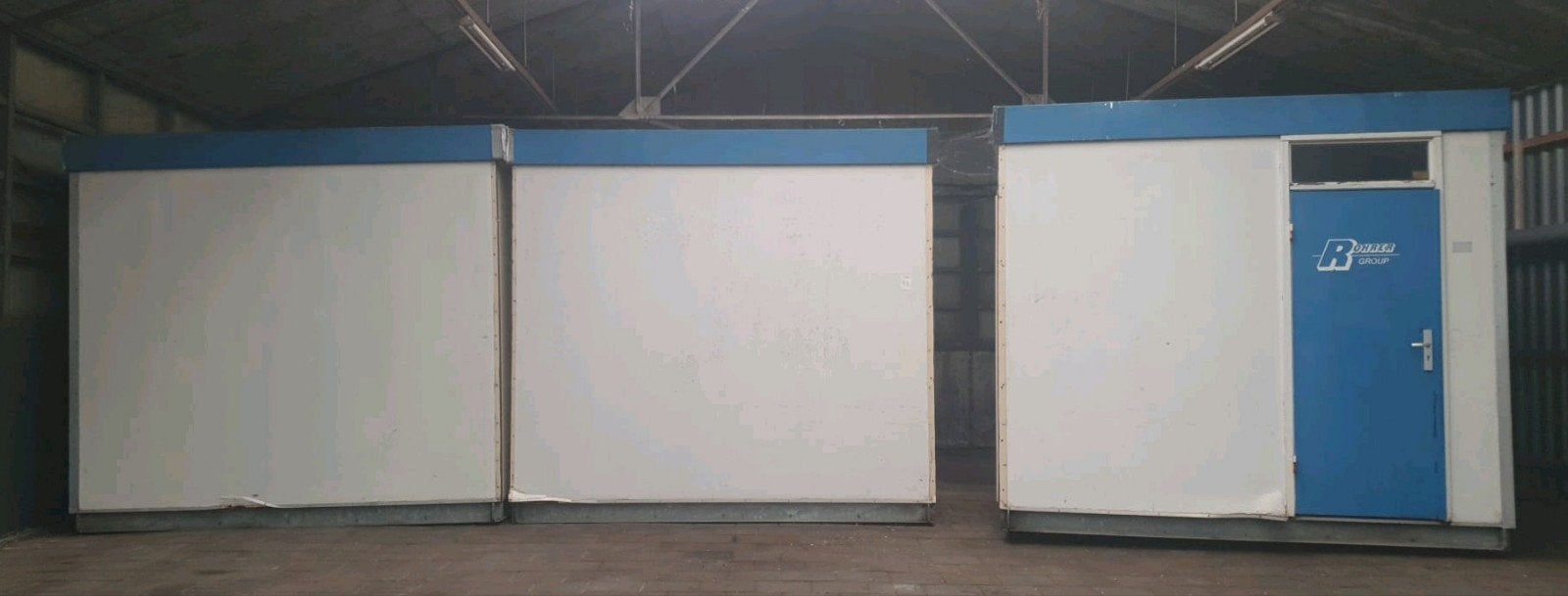 portocabin 3-delig woonruimte, kantoor 9 X 7,3 M. OPKNAPPER, Ophalen