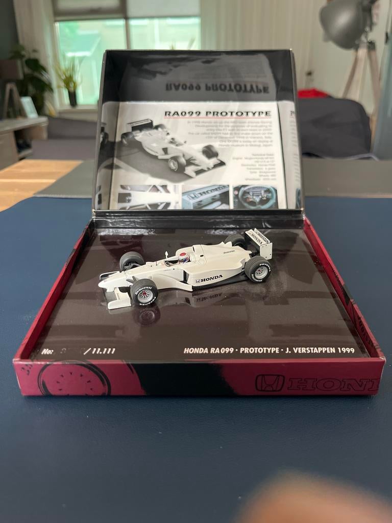 Minichamps Honda RA099 Jos Verstappen 1:43 - Spiegeltje mist, Ophalen of Verzenden, Gebruikt, Auto, MiniChamps
