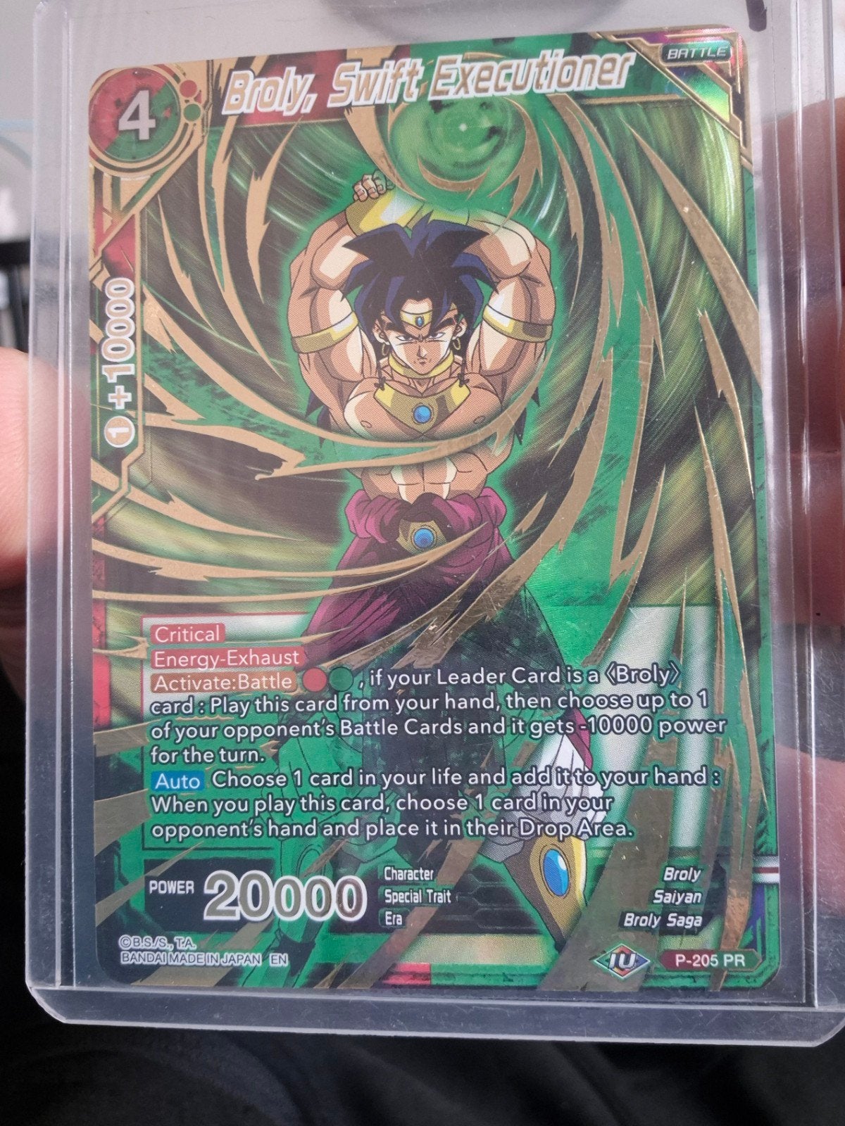 Dragonball Super Card Game: Broly, Swift Executioner P-205 P, Ophalen, Zo goed als nieuw, Losse kaart, Foil