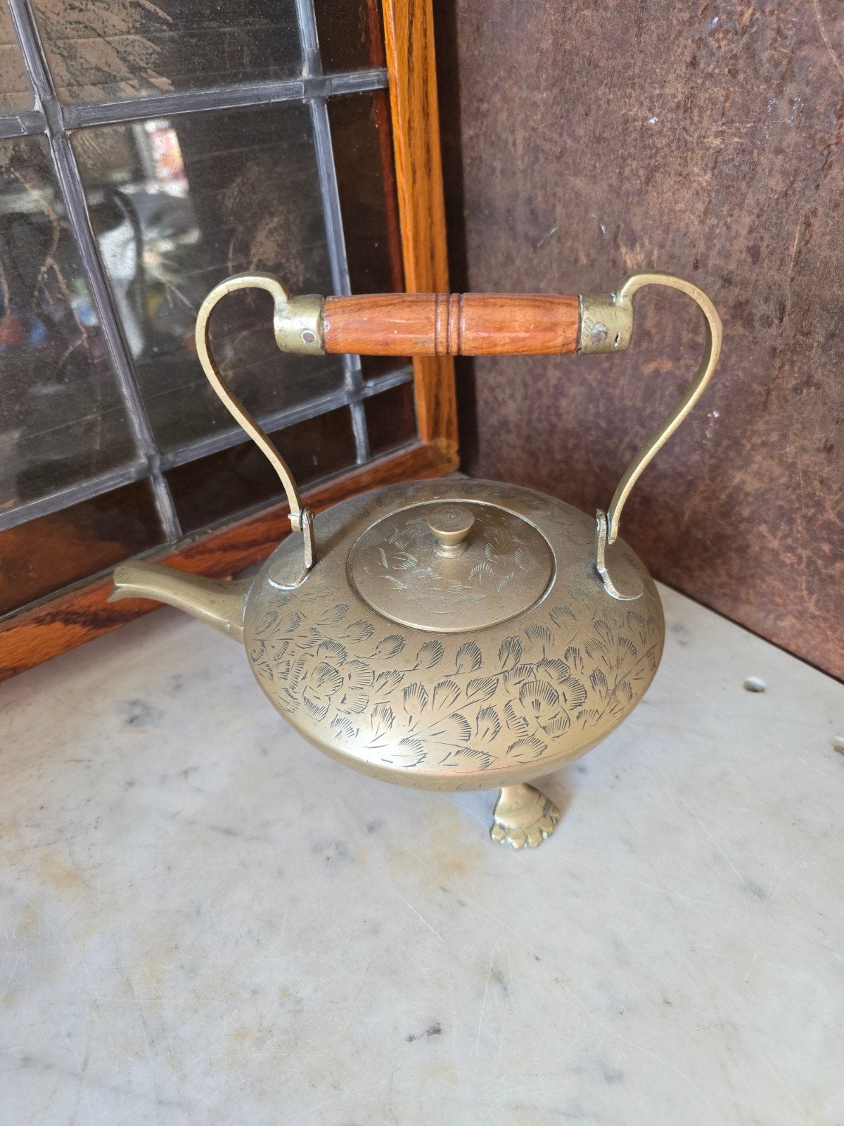Oude messing theepot India, Antiek en Kunst, Ophalen of Verzenden