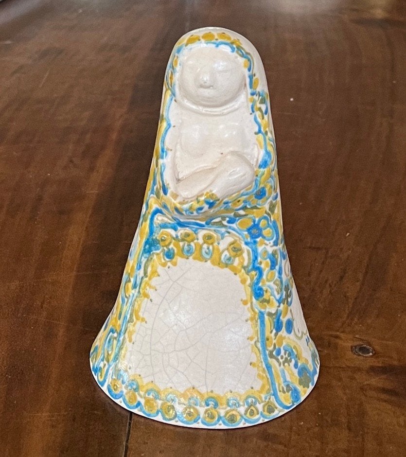 Antiek keramiek beeldje Maria met Kind, Ophalen of Verzenden