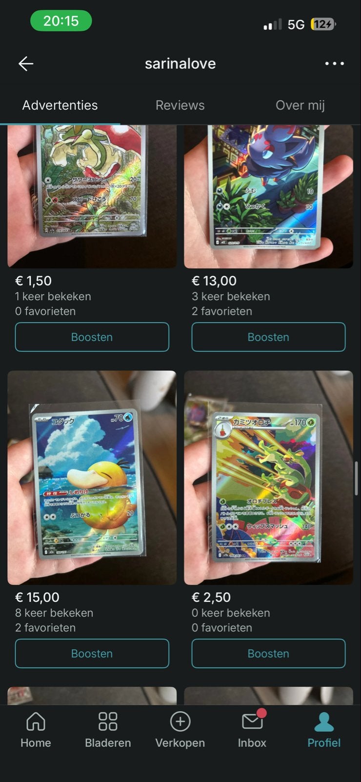 Pokémon Kaarten - vinted!, Verzenden, Zo goed als nieuw, Losse kaart, Foil