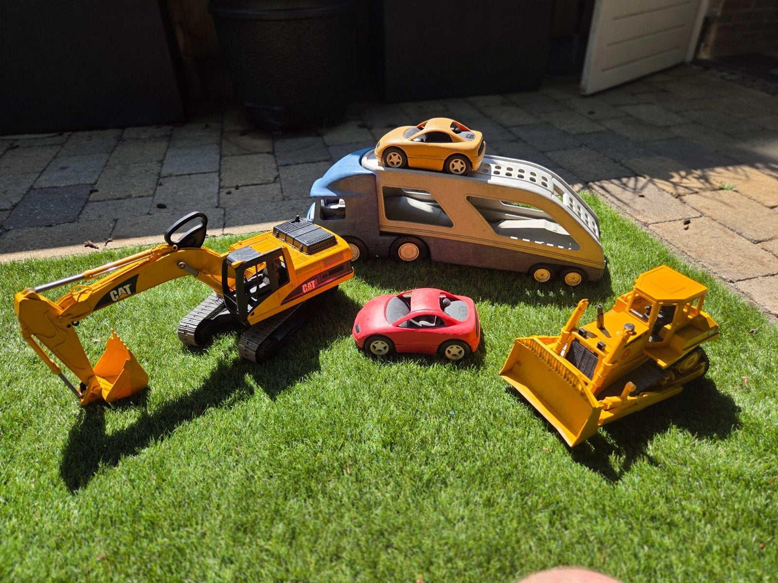 Graafmachine, Bulldozer, Auto's/zandbak speelgoed, Ophalen of Verzenden, Gebruikt