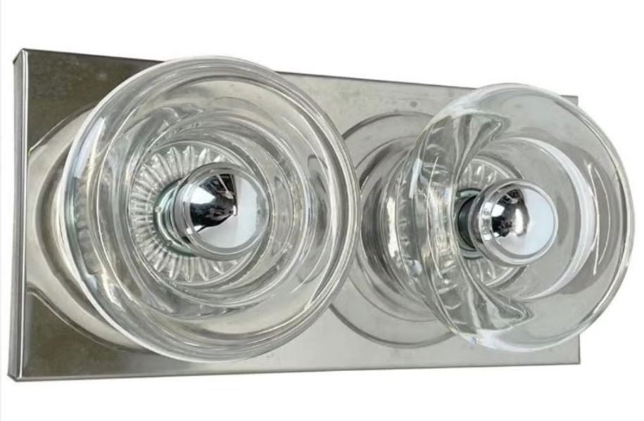 vintage wandlamp Cosack chrome glas mid-century, Ophalen, E14 (klein), Zo goed als nieuw, Wandlamp