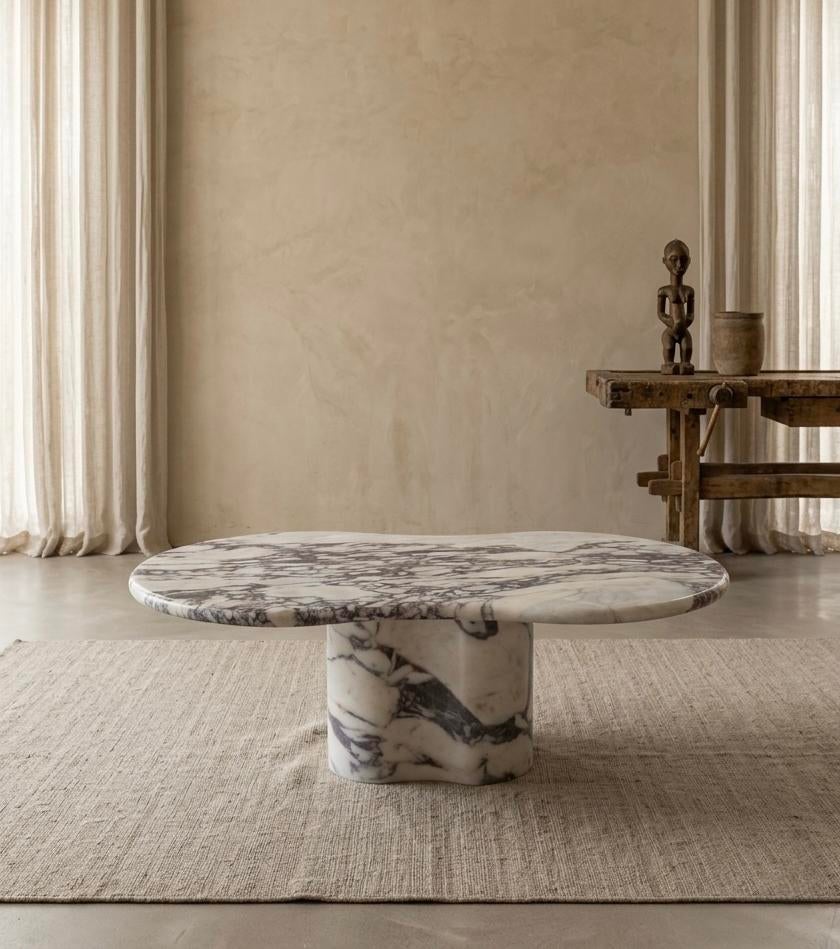 Calacatta marmeren coffee table / salontafel, 100 tot 150 cm, Zo goed als nieuw, Minder dan 50 cm, Rechthoekig