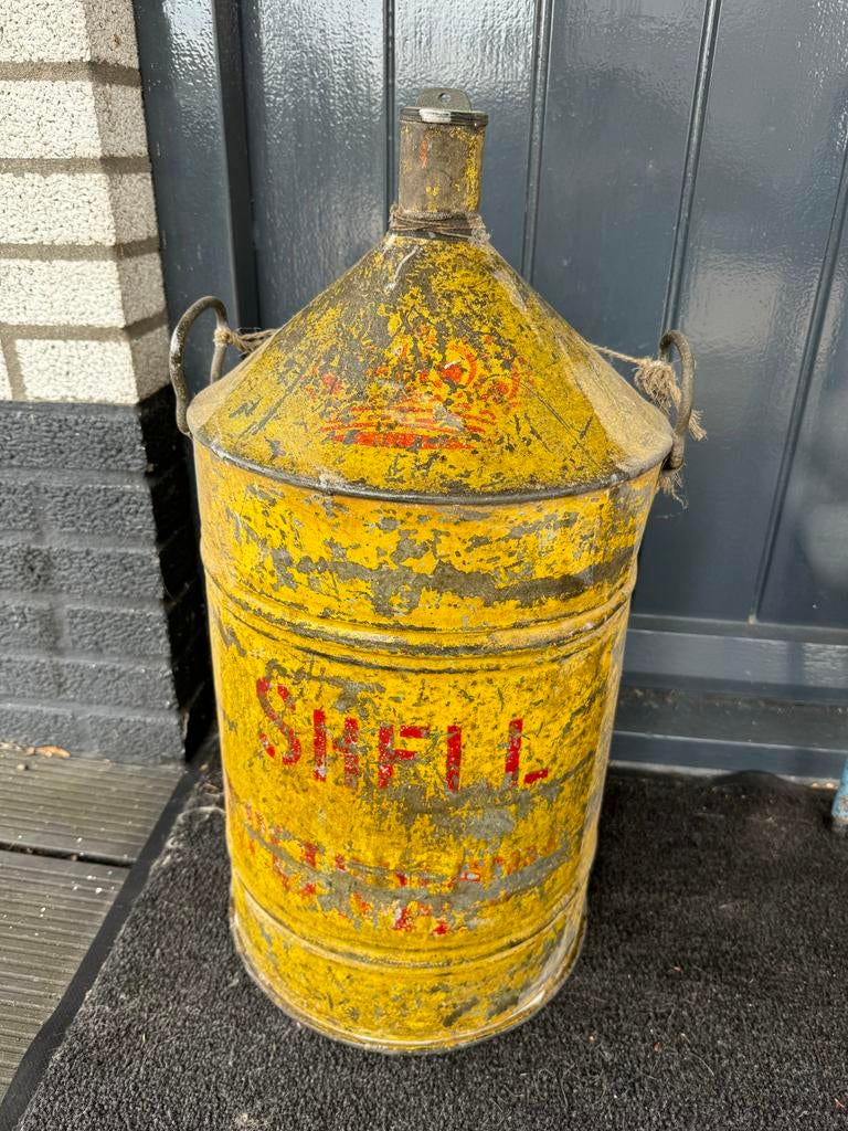 Oude grote Shell oliekan, Verzamelen, Merken en Reclamevoorwerpen, Ophalen, Gebruikt, Gebruiksvoorwerp