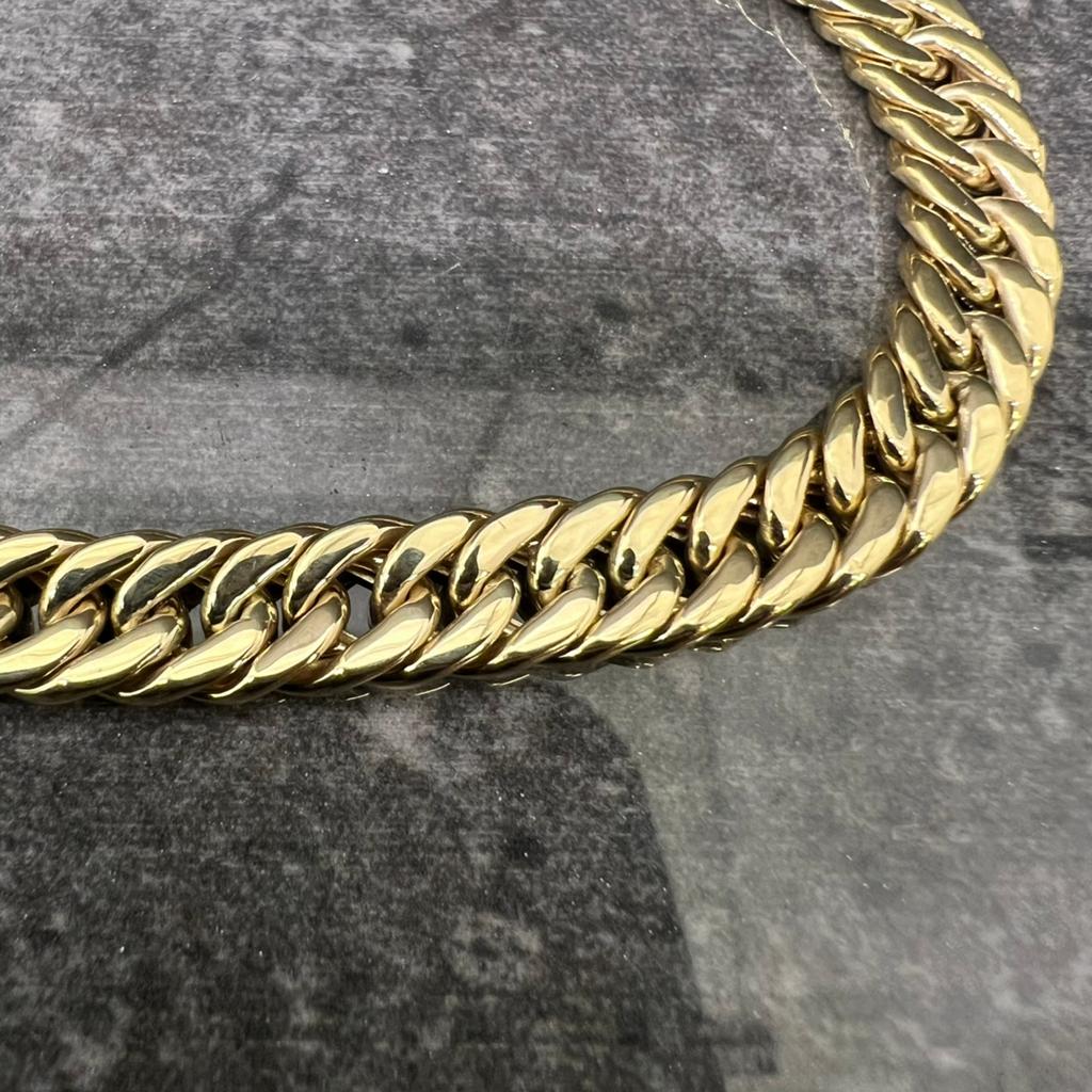 14 karaat gouden armband cuban gourmet schakel, Ophalen of Verzenden, Nieuw, Goud