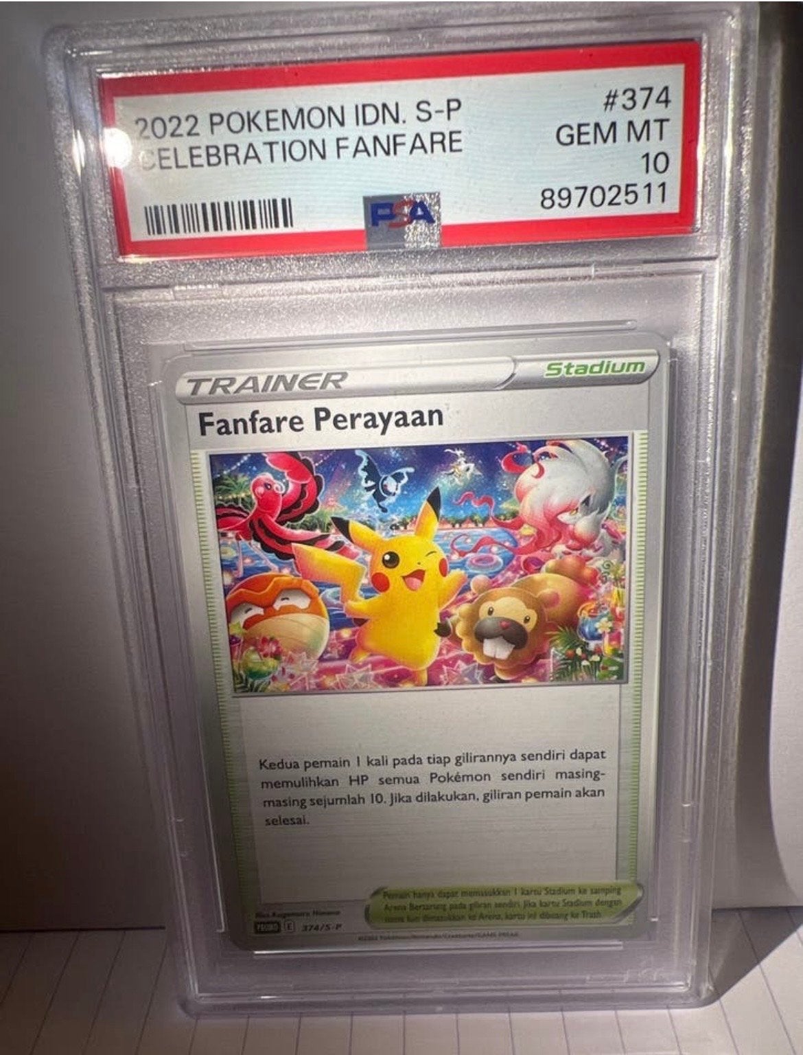PSA 10 Pokemon Fanfare Perayaan 2022 IDN Celebration PROMO‼️, Ophalen of Verzenden, Nieuw, Losse kaart