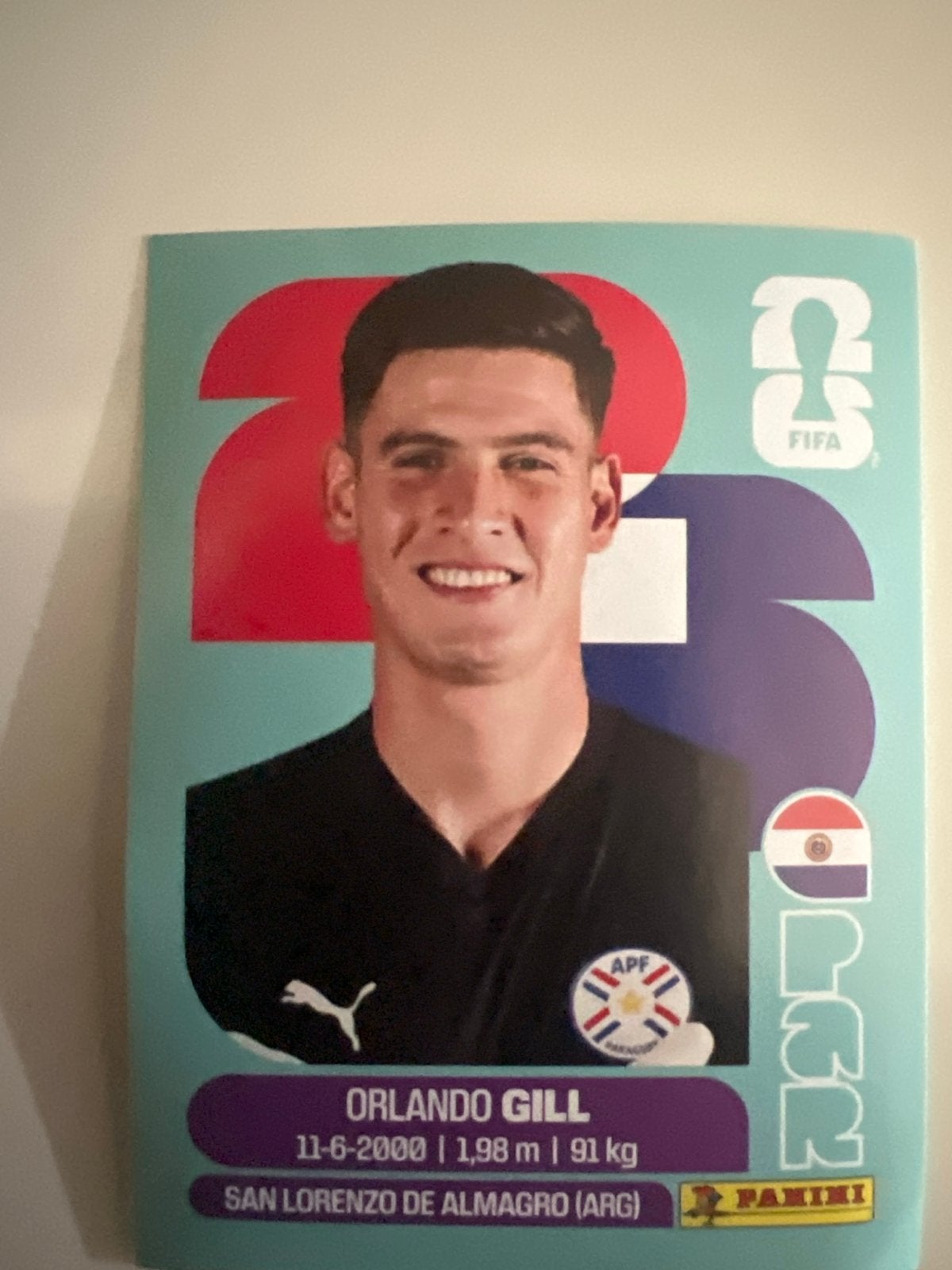 Orlando Gill Panini FIFA Voetbal wk 2026, Verzenden, Nieuw, Buitenlandse clubs, Spelerskaart
