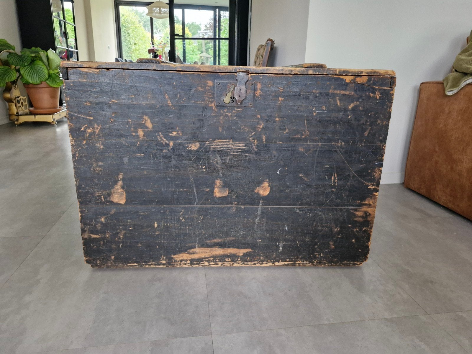 Antieke houten kist - Vintage opbergkist, Ophalen