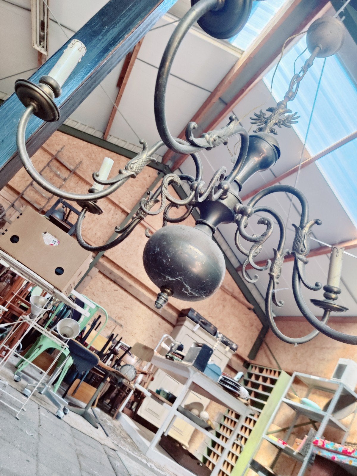 Vintage Bronzen Kroonluchter | Opknapper / Restauratie, Ophalen