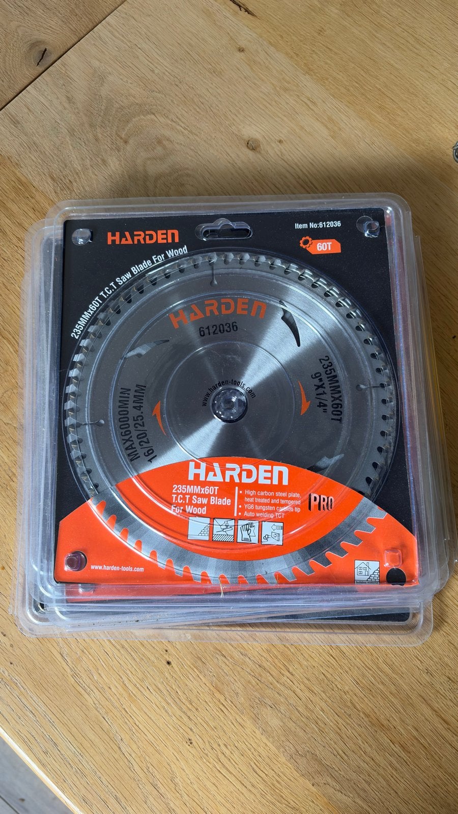 6 Nieuwe Harden T.C.T. Zaagbladen voor Hout 235MMx60T, Cirkelzaag, 70 mm of meer, Nieuw, Ophalen of Verzenden