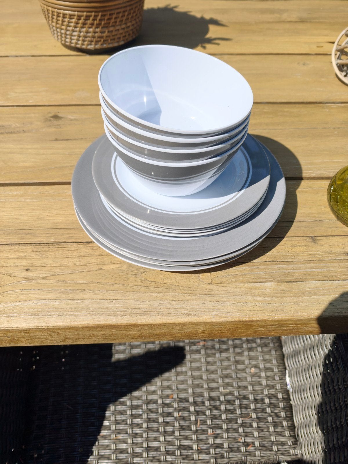 Melamine servies set - borden en kommen, Ophalen, Gebruikt