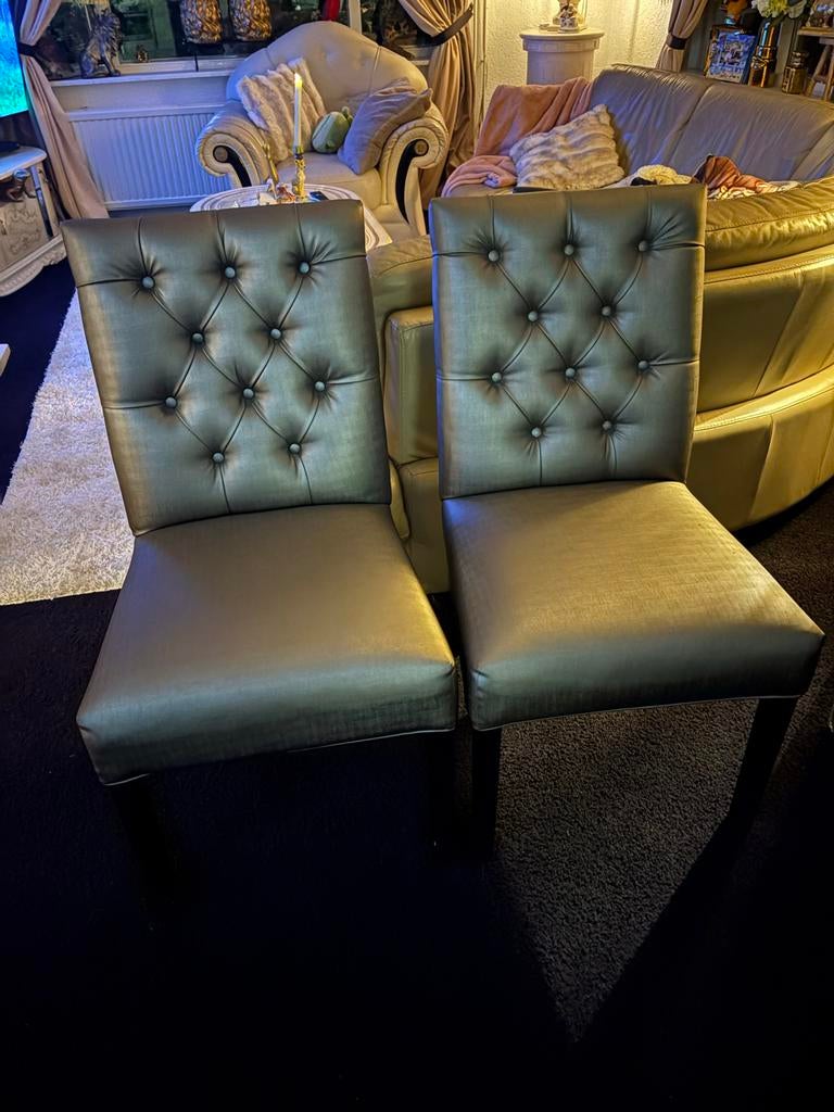 2 Eric Custer stijl stoelen - Elegant en comfortabel, Gebruikt, Twee, Ophalen of Verzenden, Stof