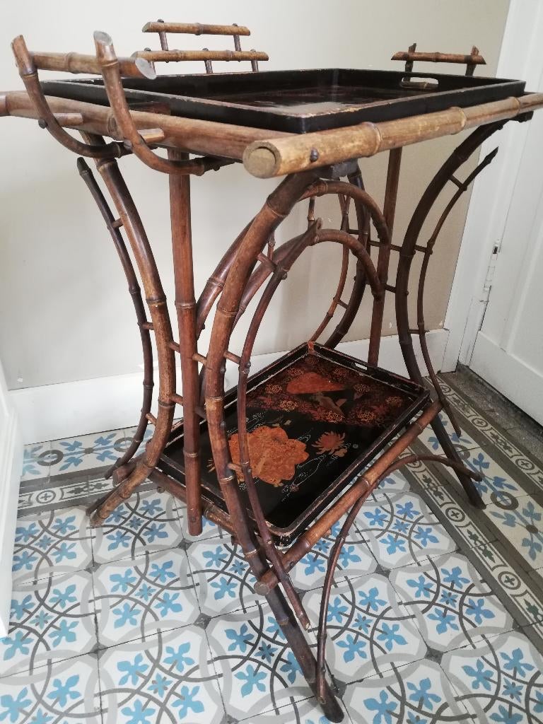 Supergave antieke butlertray 2 dienbladen, Ophalen