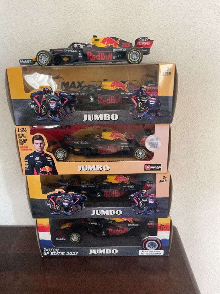 Set van vijf Max Verstappen formule 1 auto’s  doos, Ophalen of Verzenden, Zo goed als nieuw, Formule 1