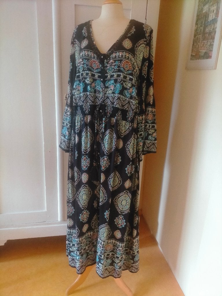 Heerlijke zomerjurk 48 viscose mooi dessin Nieuw, Verzenden, Nieuw, Groen, Jurk