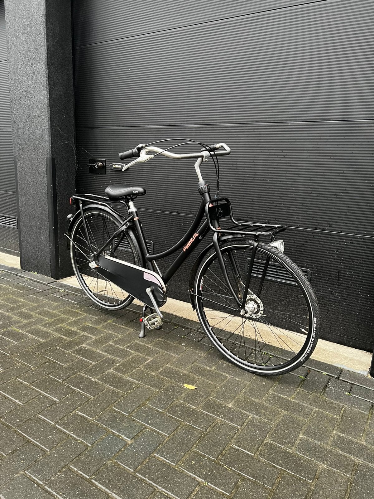 Gazelle puur mat zwart transportfiets damesfiets 50 cm AXA, 47 tot 50 cm, Versnellingen, Ophalen of Verzenden, Zo goed als nieuw
