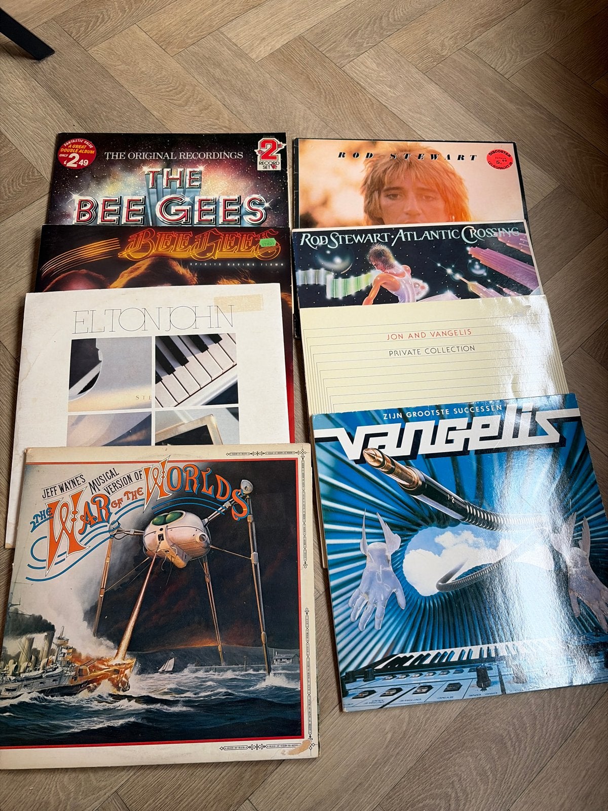 8 LP's in goede staat: Vangelis, Rod Stewart, Jeff Wayne, El, Cd's en Dvd's, LP, Gebruikt, Ophalen of Verzenden, 12 inch