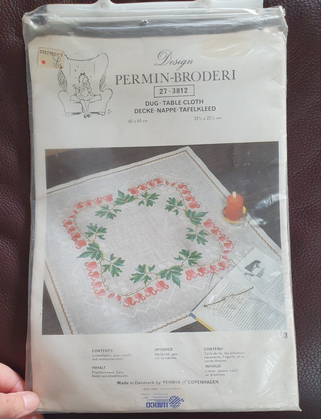 nieuw! vintage deens tafelkleed gebroken hartjes borduurpakk, Verzenden, Nieuw, Handborduren, Borduurpakket