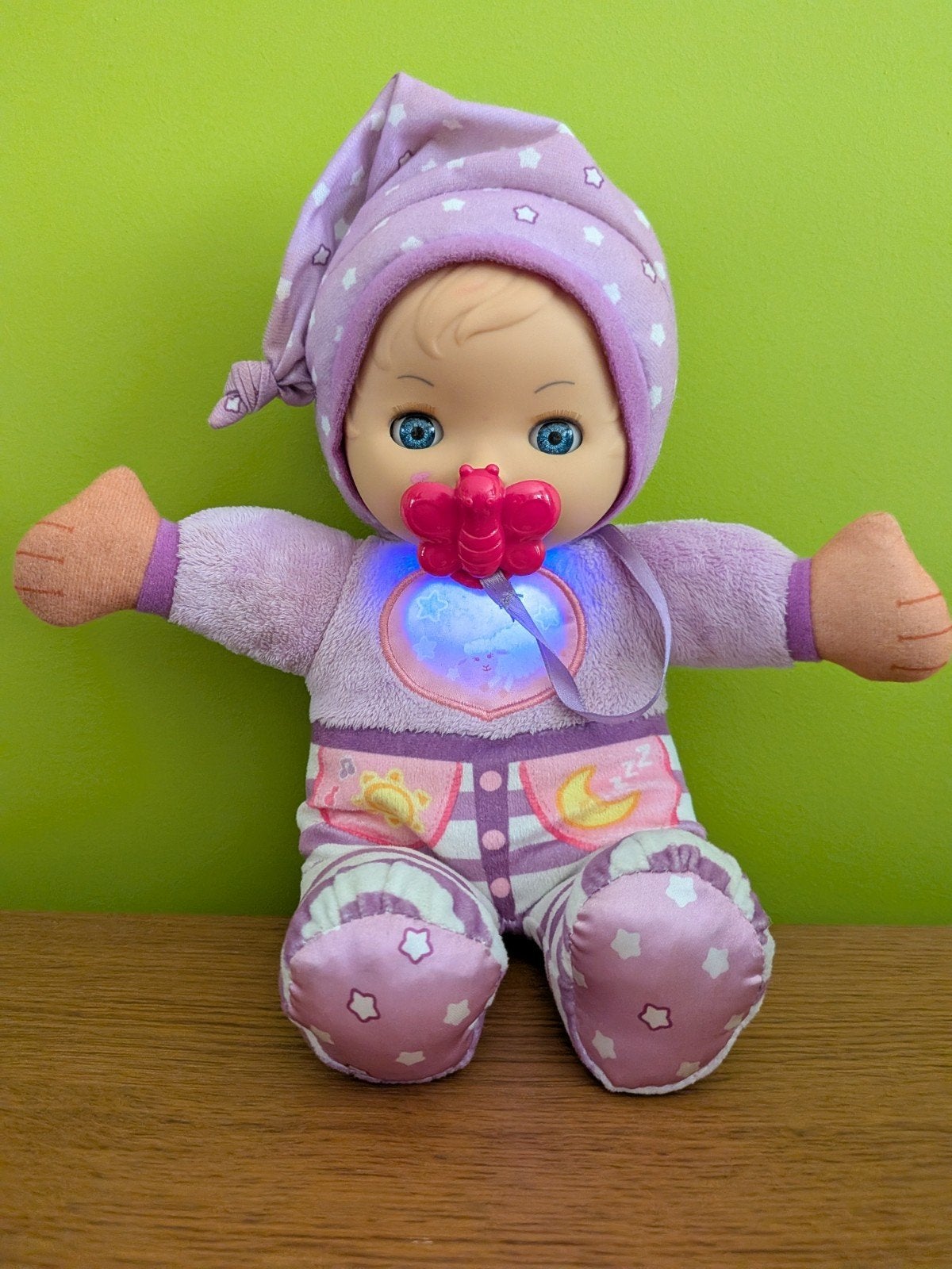 VTech little love bedtijd baby met speen. Compleet, werkend!, Ophalen of Verzenden, Zo goed als nieuw, Babypop