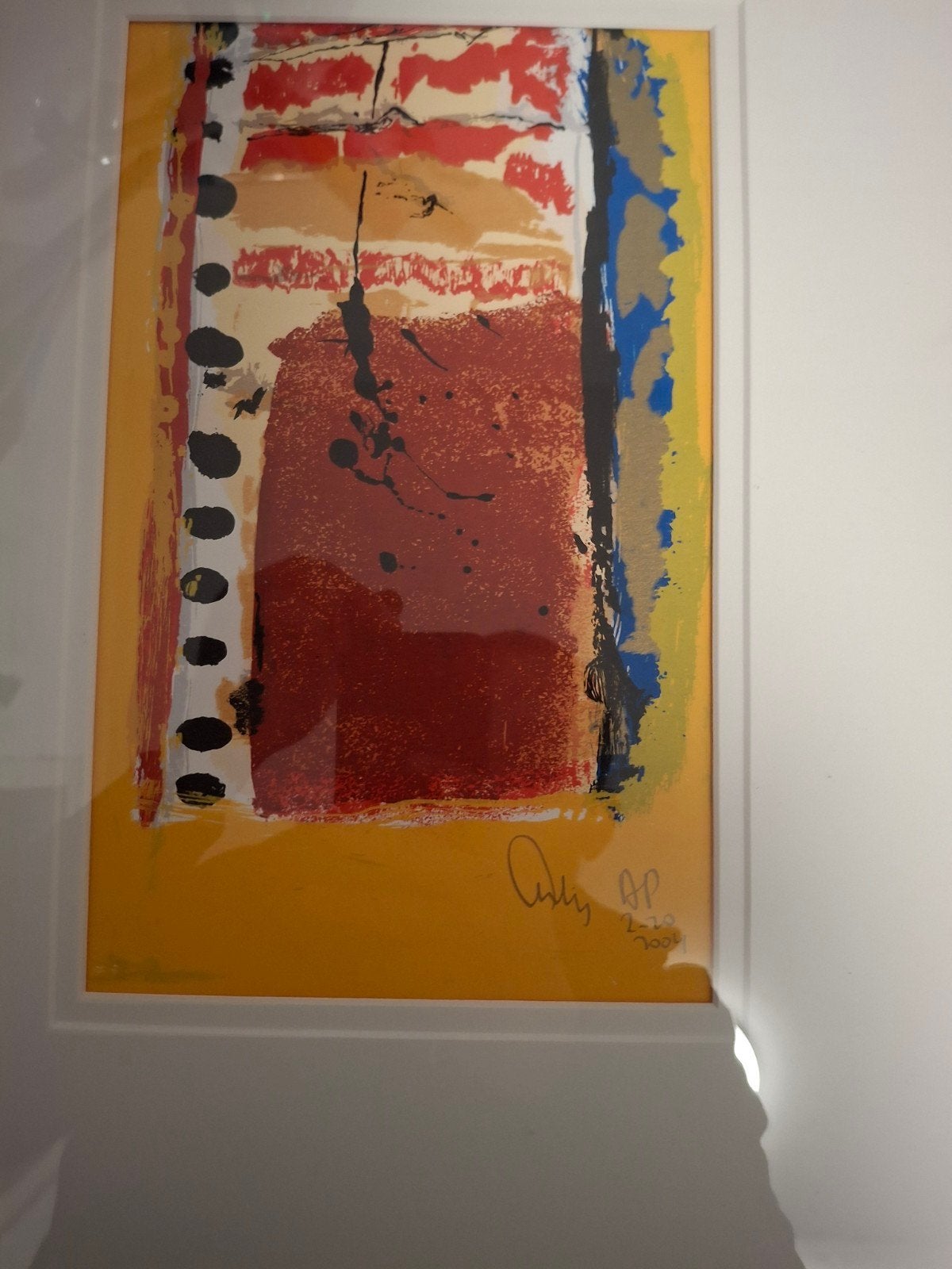 Abstracte zeefdruk gesigneerd en gedateerd 2004, Ophalen of Verzenden