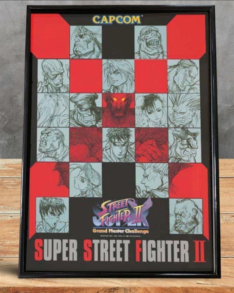 SUPER STREET FIGHTER 2 Poster in lijst retro gaming, Verzenden, Nieuw, A1 t/m A3, Film en Tv