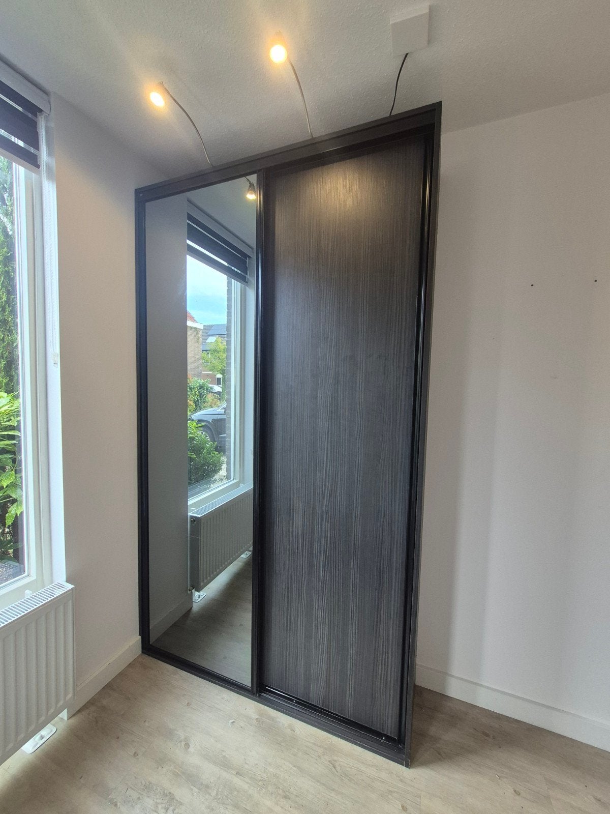 schuifdeurkast met spiegeldeur, Ophalen, Gebruikt, 200 cm of meer, 200 cm of meer