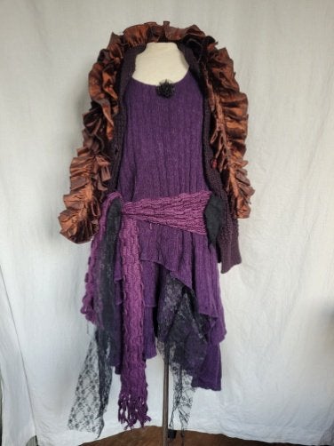 Gave paarse heks maat M/L met NIEUWE heksenhoed!, Kleding | Dames, Maat 38/40 (M), Carnaval, ., Ophalen of Verzenden