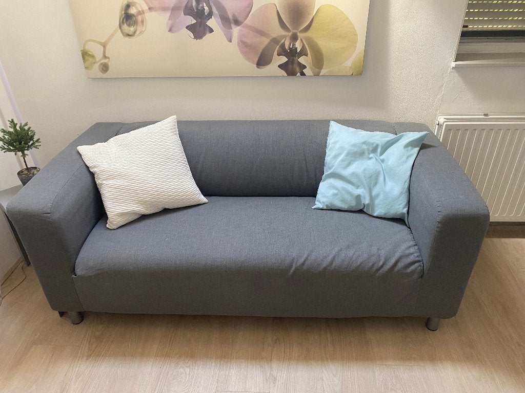 IKEA bank (grijze hoes), Ophalen, Gebruikt, 150 tot 200 cm, Tweepersoons