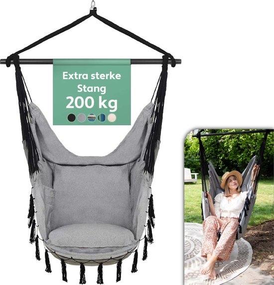Vita 5 XXL Hangstoel tot 225kg licht Grijs, Huis en Inrichting, Stoelen, Nieuw, Eén, Stof, Grijs, Ophalen