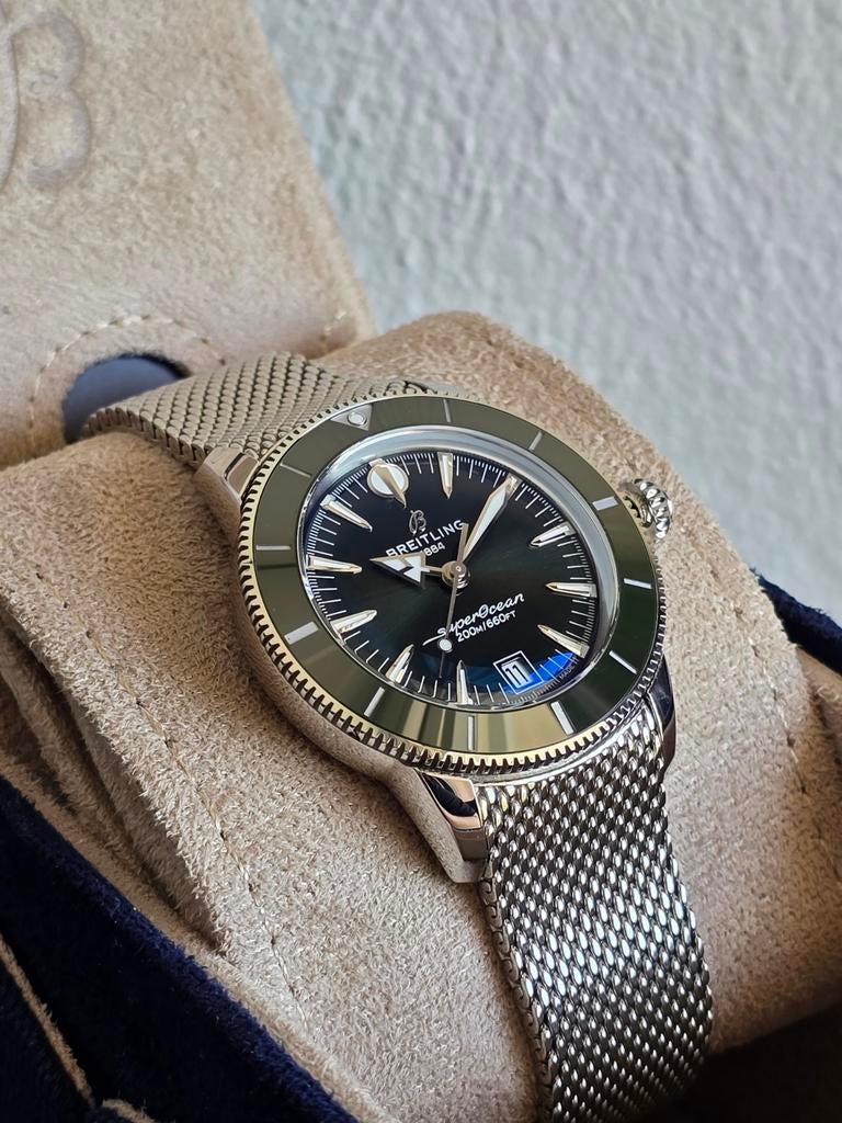 Breitling superocean heritage / 40mm groene wijzerplaat, Sieraden, Tassen en Uiterlijk, Horloges | Heren, Ophalen of Verzenden