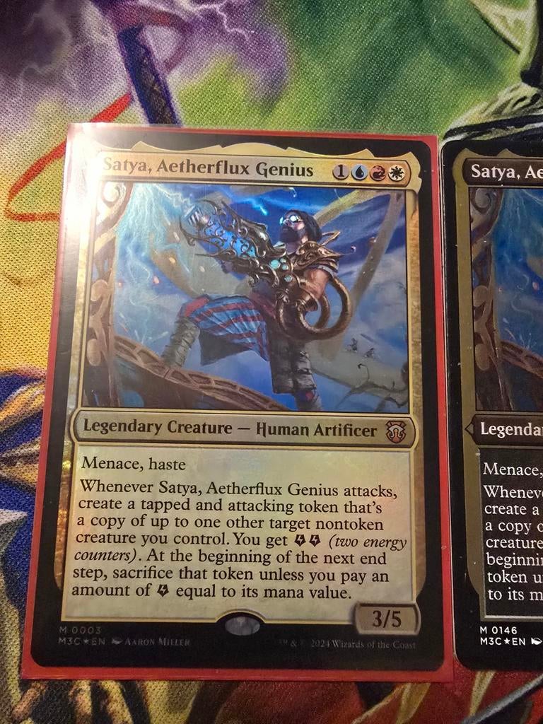 Magic the gathering precon Satya aetherflux genius, Ophalen of Verzenden, Zo goed als nieuw, Speeldeck