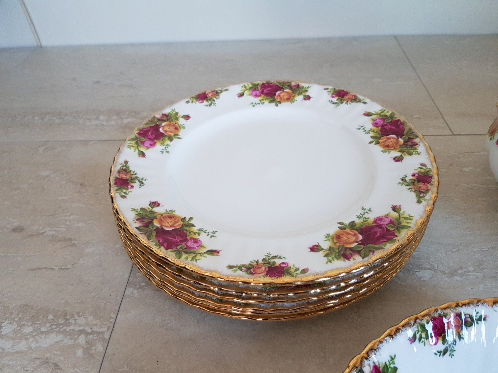 Dinerborden 27 cm Royal Albert Old Country Roses, Antiek en Kunst, Antiek | Servies los, Ophalen of Verzenden