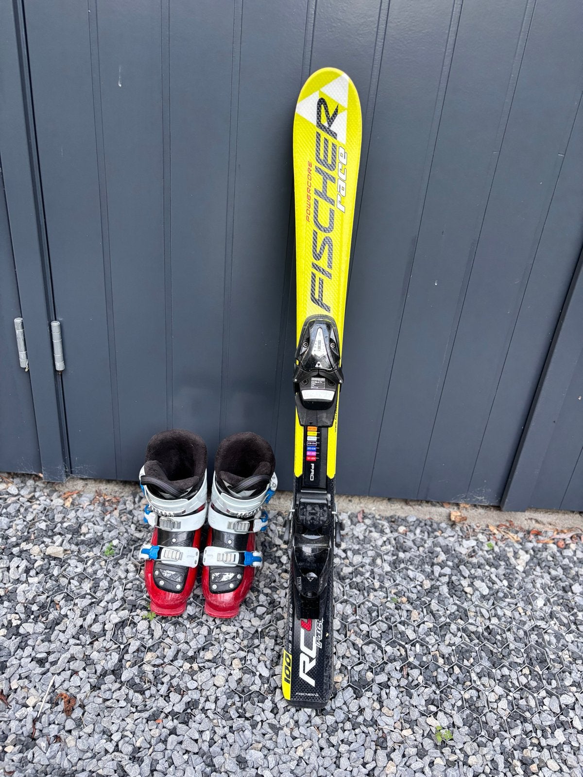 Fischer RC4 Race ski's met Nordica skischoenen, Ophalen, Skiën, Minder dan 100 cm, Ski's